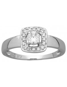 Bague or blanc oxydes de zirconium