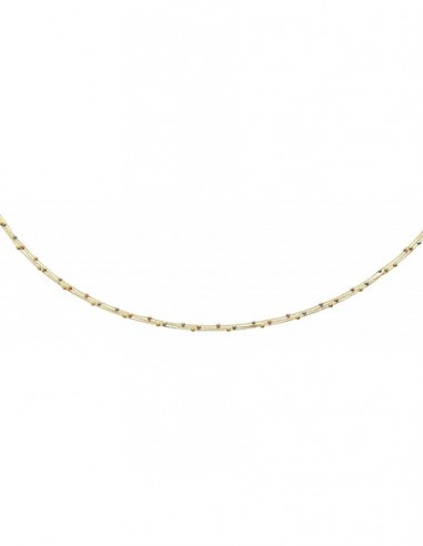 Collier 3 rangs 3 ors boules striées or rose jaune blanc, longueur 42 cm