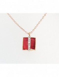 Collier or résine diamants