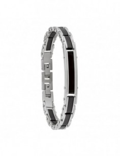 Bracelet acier céramique et bois