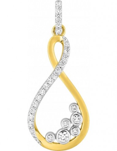 Pendentif or jaune oxydes de zirconium