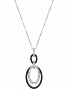 Collier argent empierré bicolore