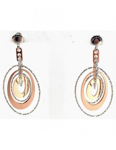 Boucles d'oreilles pendantes bicolores