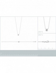 Bracelet argent rhodié, 1 oxyde de zirconium