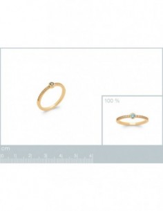 Bague plaqué or empierrée