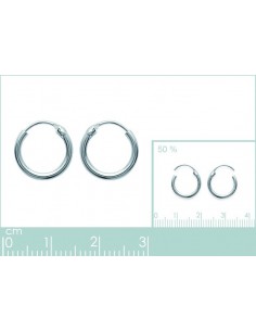 Boucles d'oreilles créoles argent rhodié