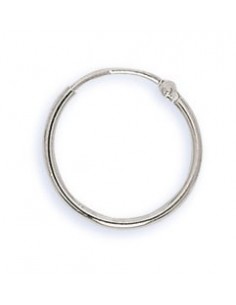 Créoles or gris fil rond 1mm, diamètre extérieur 12mm