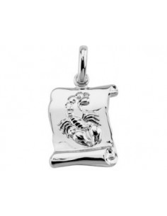 Médaille argent zodiaque scorpion
