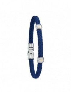 BRACELET ACIER CUIR SYNTHETIQUE