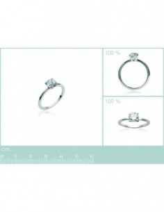 Bague solitaire argent oxydes de zirconium