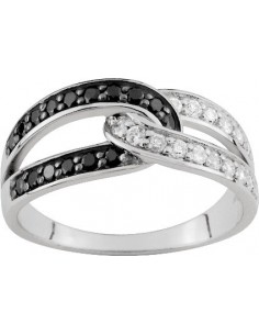 Bague argent bicolore
