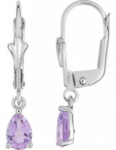 Boucles d'oreilles dormeuses améthystes