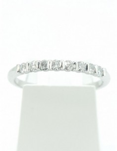 1/2 alliance diamants 8 pierres or blanc