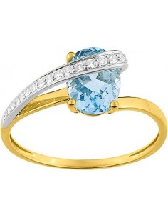 Bague bicolore topaze bleue