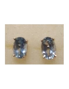 Puces d'oreille topaze bleue