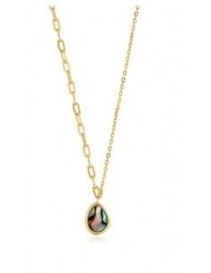 Collier argent doré Motif abalone