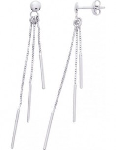 Boucles d'oreilles pendantes or blanc